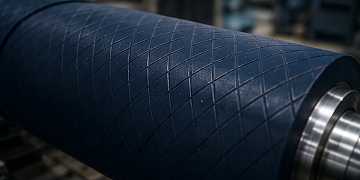 Diamond-textured rubber roller surface finish